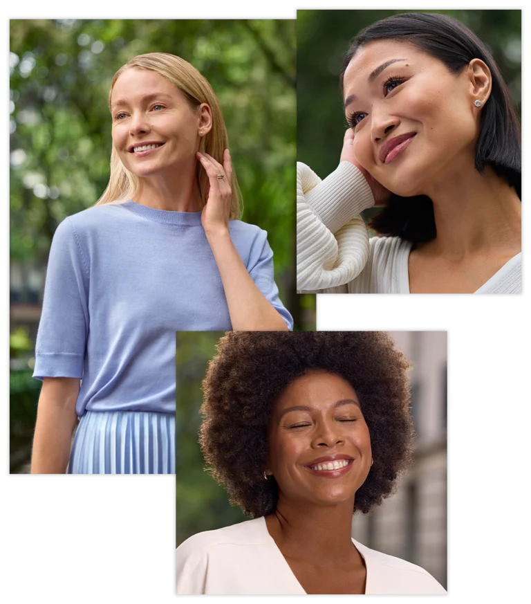 drie mooie vrouwen na behandeling met radiesse